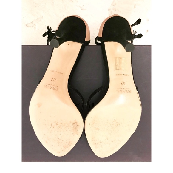PRADA Like NEW Ankle Strap Peep Toe Heels - Picture 7 of 8